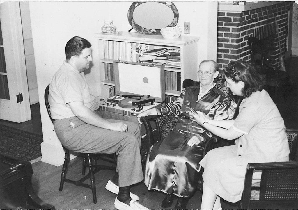 Frank and Anne Warner recording Rebecca King Jones, Durham NC, 1940.